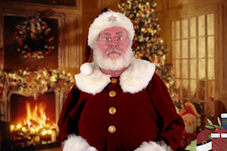 create a  santa claus christmas greeting video