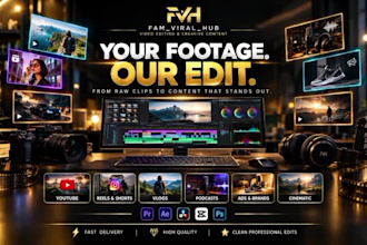 professionally edit youtube videos,vlogs,reels, podcasts and social media videos