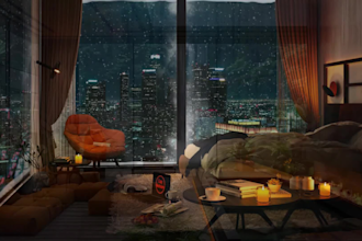 create cozy rain and relaxing video for meditation