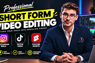 edit short form video for tiktok, instagram reels and youtube shorts