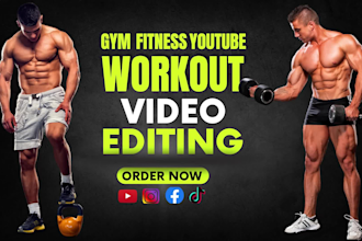 edit your workout, fitness, gym, yoga videos for youtube, instagram and tiktok