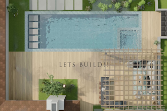 do landscape design, garden, patio, pool and 3d rendering