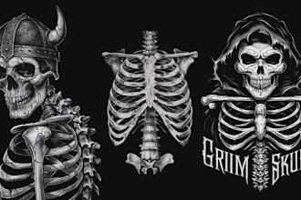 design edgy skull grim skeleton t shirt art for your brand