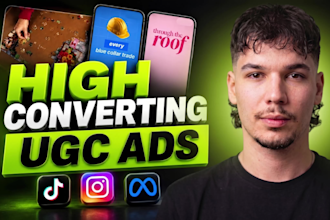 edit high converting ugc video ads for tiktok, meta and instagram ads