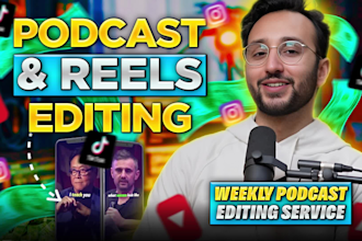 professionally edit weekly podcast videos, zoom interviews and riverside