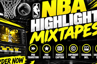 edit professional basketball highlights videos, mixtapes and nba videos