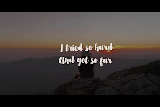 create cinematic animated lyric music video