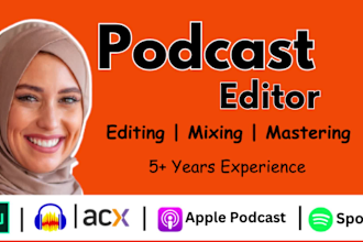 do podcast audio editing, podcast mixing and mastering