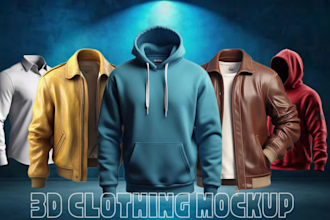 create realistic 3d cloth mockup fashion design hoodie 3d animation using clo3d