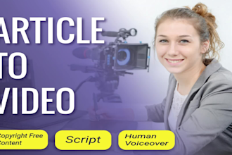 convert article, blog post or text to video with voice over