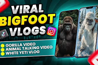 create viral gorilla bigfoot vlog, ai bigfoot youtube videos