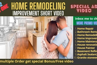 make home remodeling video or bathroom improvement ad