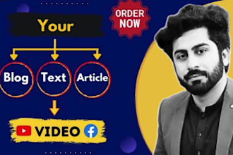create an article, blog, or text convert to video with voiceover