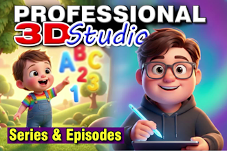 create 3d kids cartoon animation, nursery rhymes for youtube