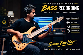 be your funky pro bassist , groovy and solo bass player