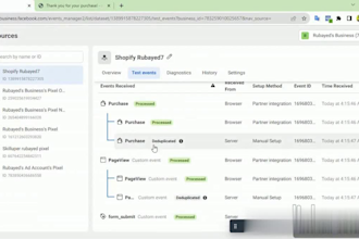 setup or fix meta facebook pixel event conversion API purchase tracking with GTM