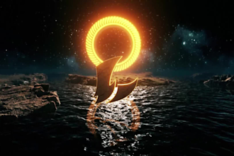create 3d alien planet logo intro
