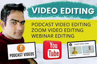 do professional podcast video editing, zoom video editing, interview, webinar