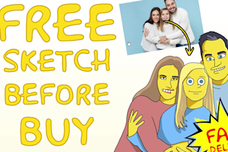 draw you in simpsons style yellow cartoon character