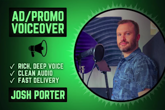 record strong persuasive male voiceover for your business ad