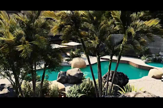 design backyard, garden, patio, pool, landscape, renovations, and render 3ds