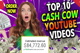 create top 10 cash cow faceless videos and youtube automation