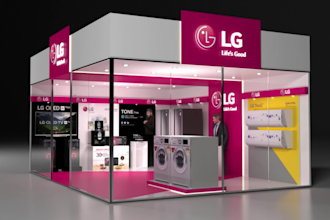 create amazing 3d trade booth, exhibition stall design