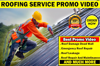 do emergency roof damage repair or roofing service promo video