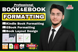 do book formatting, book layout design, kindle formatting, ebook design