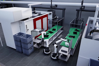 do robotic system animation industrial animation video factory animation