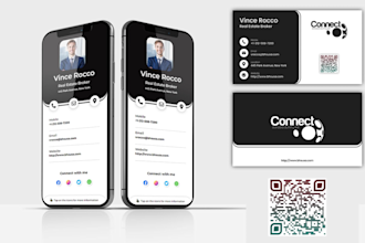 do professional digital business card design with qr like phone business card