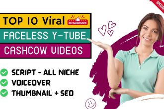automate youtube channel by producing cash cow and top 10 videos