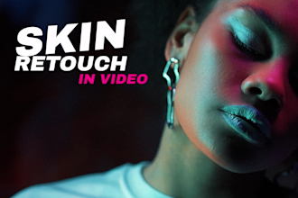 do beauty work, retouch skin in video, remove blemishes, add makeup