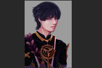 draw and paint a custom illustration for you