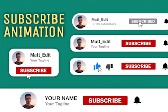 create youtube subscribe, like and bell animation