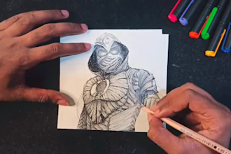pen sketches of any character, object or landscape