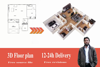 convert 2d to 3d floor plan, redraw floor plan in autocad and sketchup