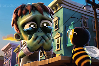 create 3d ai animated cartoon video in pixar style
