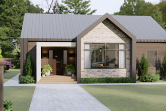create stunning tiny house design and realistic 3d rendering