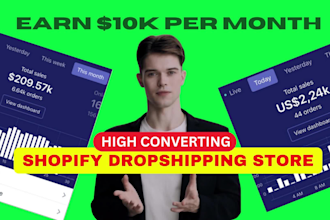 build shopify online webshop, shopify dropshipping store, ecommerce shopify site