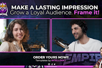 design frame overlay for streamyard, streamlabs, obs, zoom, youtube podcasts