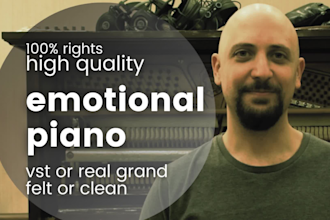 create emotional and sad piano music for your project
