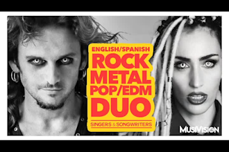 be your male and female rock pop edm metal singers duo
