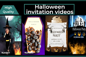 make spooky halloween party invitation video for whatsapp