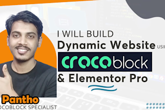 build dynamic wordpress website by crocoblock, elementor,  jet engine