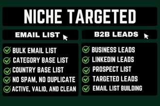provide b2b lead generation service, niche targeted email list, bulk email list