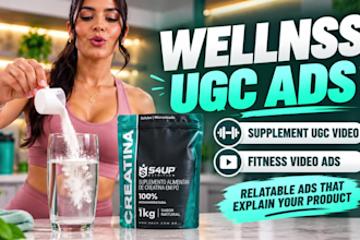 create wellness ugc ads, supplement ugc video and fitness video ads