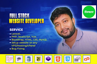 fix bugs, develop and upgrade laravel, PHP website