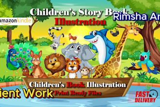 do children book illustration and storybook art for KDP