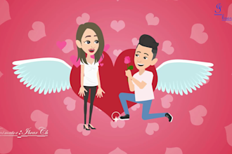 create amazing animated wedding invitation, love story, and proposal video